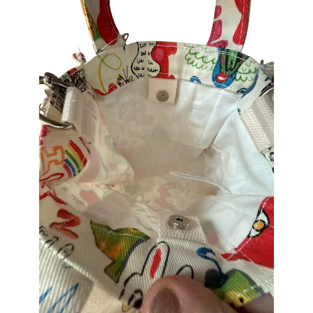 Holly Simple Colorful Doodle Print Mini Tote Crossbody Bag - Picture 5 of 5